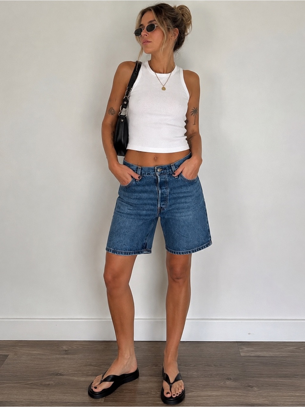 Levi’s 501 W29 High Rise Denim Jort Shorts Medium Wash Button Fly
